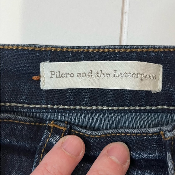 Pilcro and the Letterpress ‘Script’ Mid Rise Dark Wash Skinny Jeans Sz 26 - Picture 3 of 8